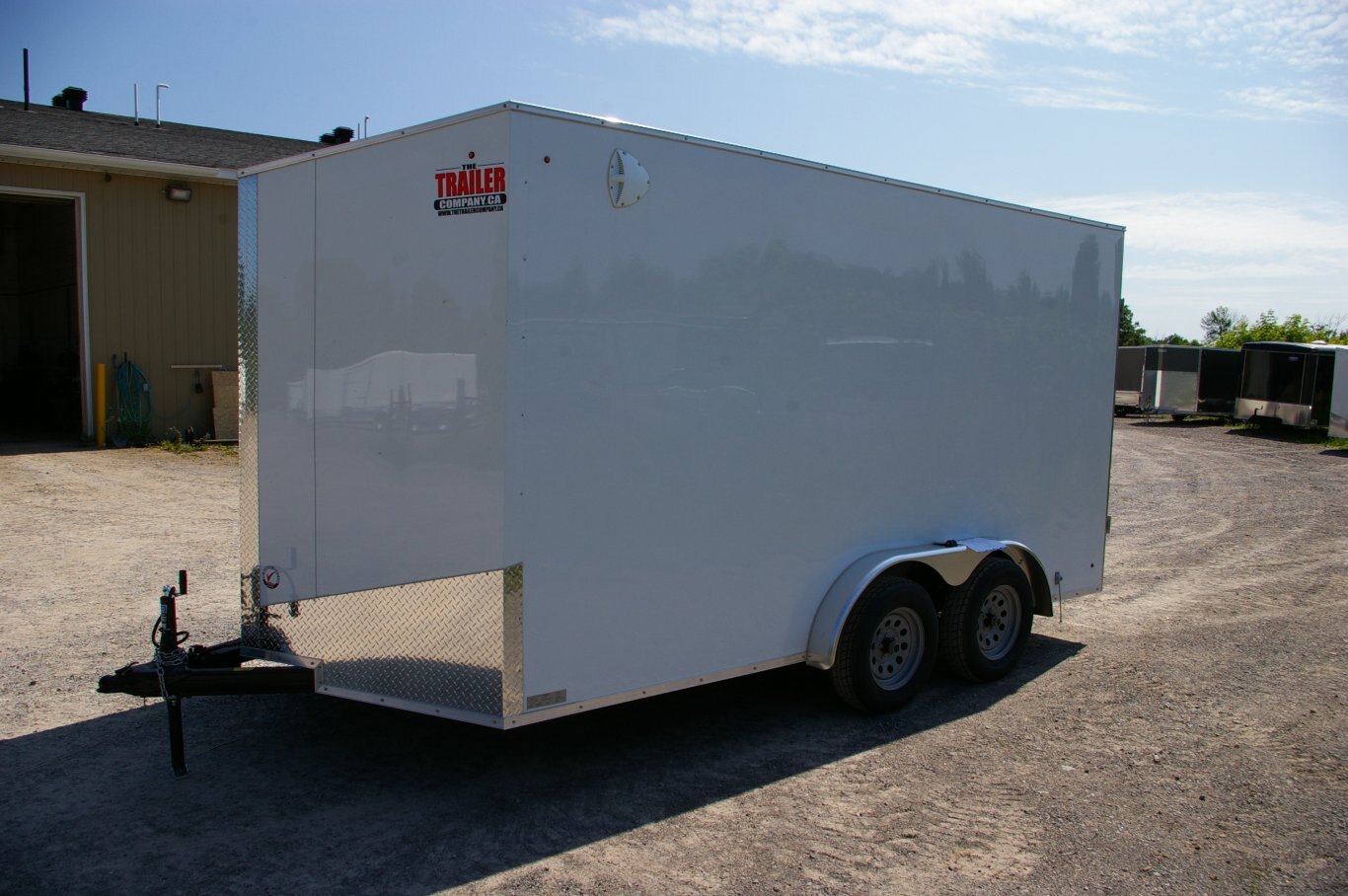 2025 7X14 CARGO TRAILER, TANDEM AXLE, BARN DOORS, 78, BARN DOORS, STEEL, WHITE, 7075GVWR 