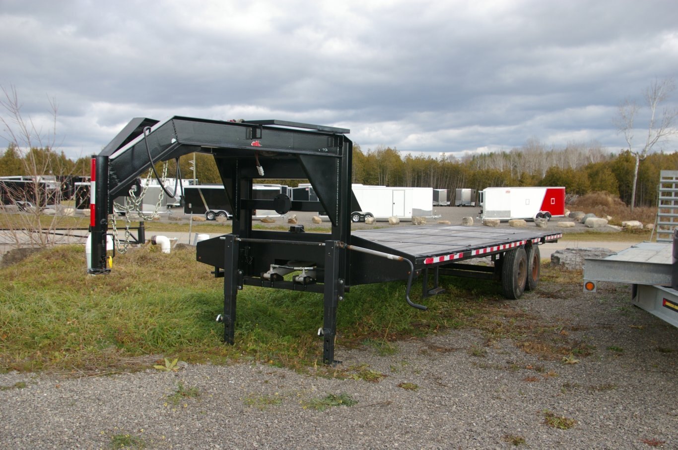 2024 USED 8.5X25 TILT & LOAD TRAILER, TANDEM AXLE, 2 5/16, Goose Neck, Black,