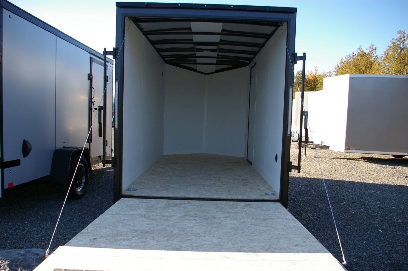 2025 6X12 CARGO TRAILER, SINGLE AXLE, REAR RAMP, STEEL, MATTE BLACK, 2990GVWR 