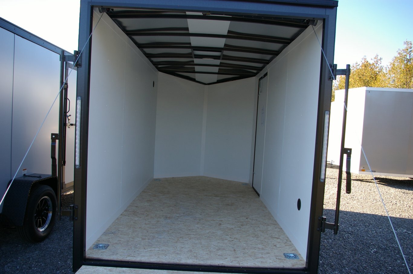 2025 6X12 CARGO TRAILER, SINGLE AXLE, REAR RAMP, STEEL, MATTE BLACK, 2990GVWR 