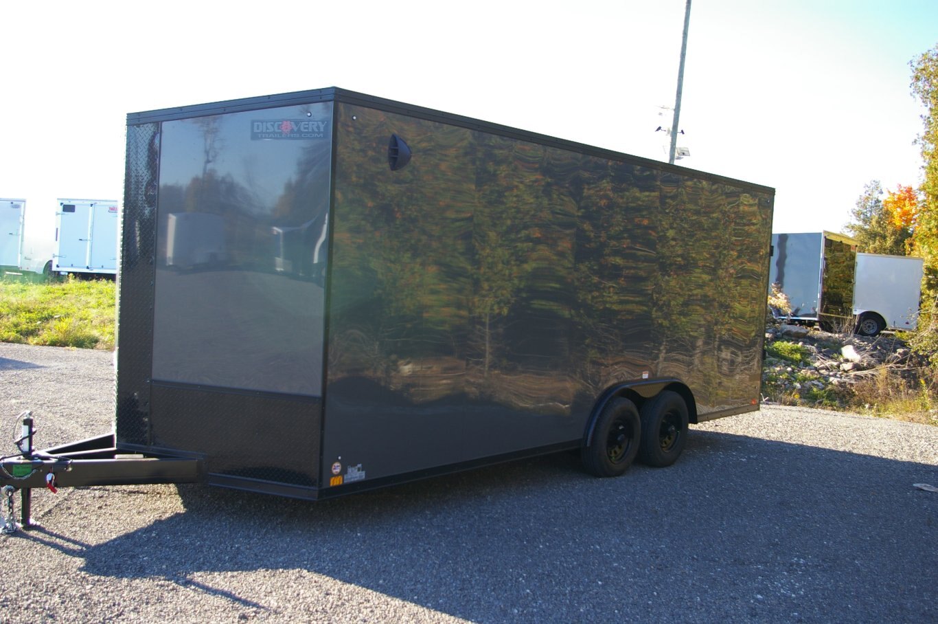 2025 8.5X20 CARGO CAR HAULER TRAILER, TANDEM AXLE, 84, REAR RAMP, ALUMINUM, SLATE, 9990GVWR 