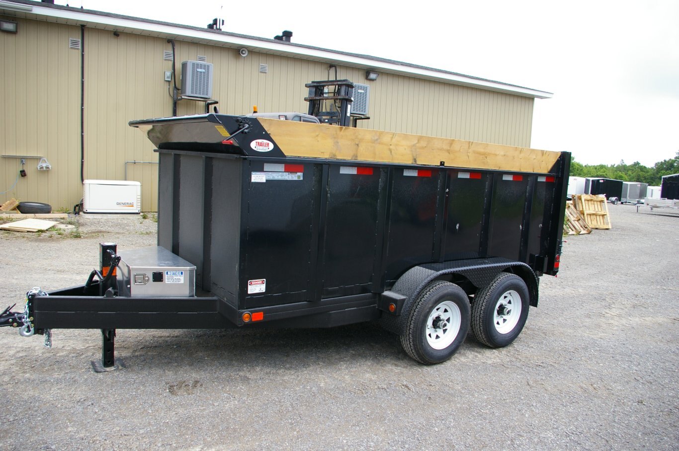 2025 6.5X12 DUMP TRAILER, TANDEM AXLE, STEEL, BLACK, 9900GVWR 