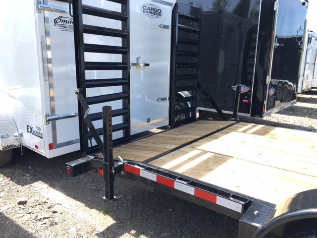 2025 7X20 EQUIPMENT TRAILER, TANDEM AXLE, STEEL, BLACK, 15200GVWR 