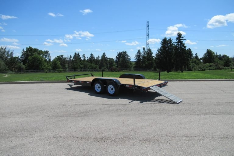 2025 7X16 EQUIPMENT TRAILER, TANDEM AXLE, STEEL, BLACK, 7600GVWR 