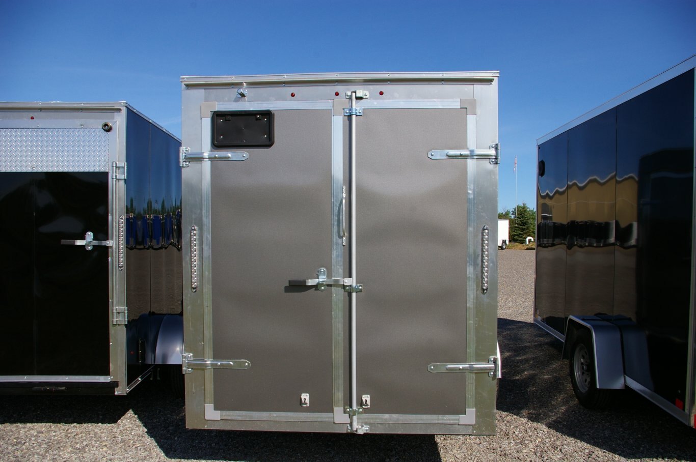 2025 6X12 CARGO TRAILER, SINGLE AXLE, BARN DOORS, 78, BARN DOORS, STEEL, CHARCOAL GREY, 3000GVWR 