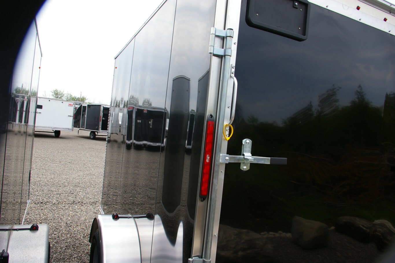 2025 6X12 CARGO TRAILER, SINGLE AXLE, REAR RAMP, 78, REAR RAMP, STEEL, BLACK, 2990GVWR 