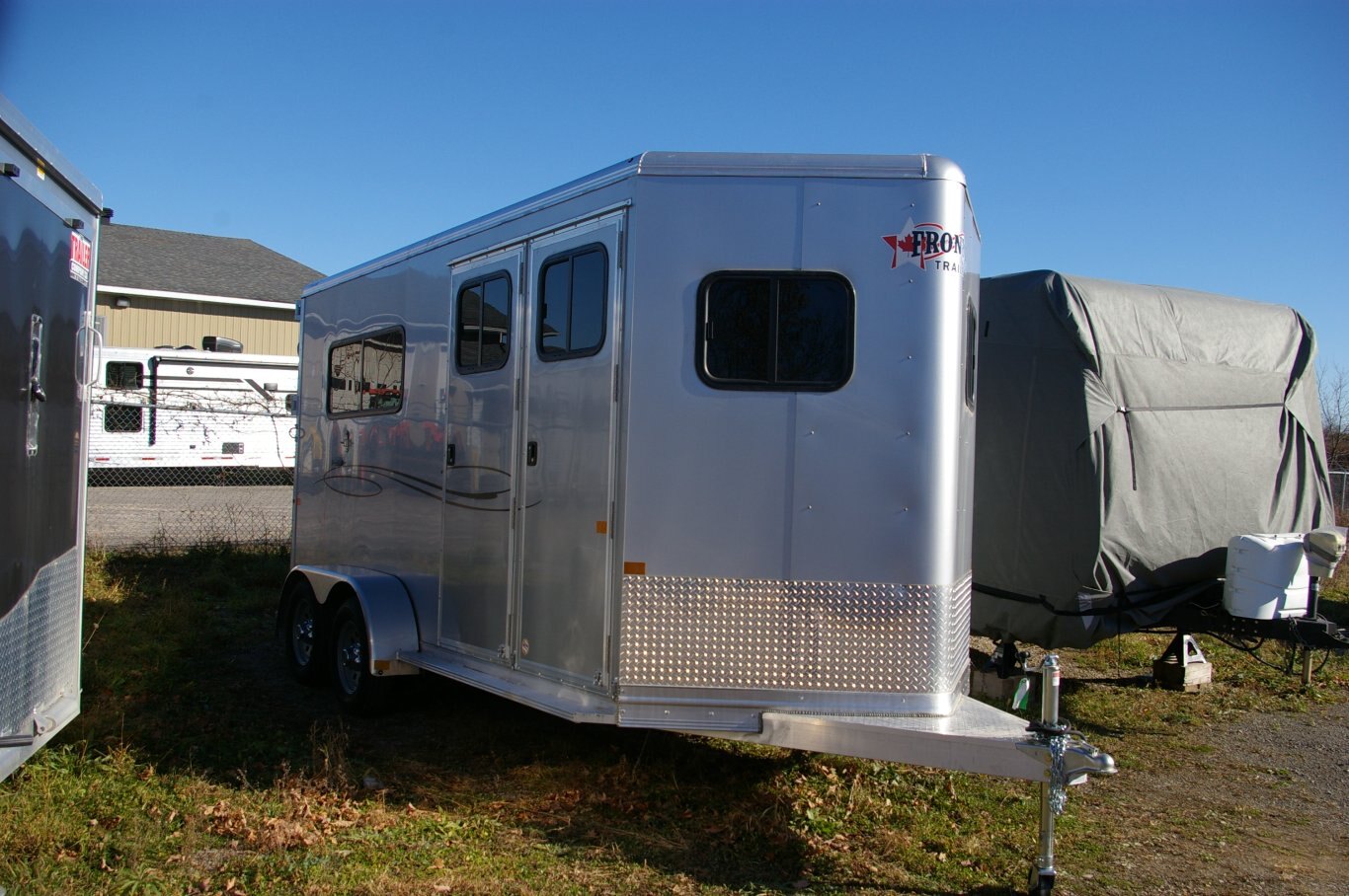 2025 FRONTIER AMBASSADOR STRAIGHT LOAD 67 TACK LITE, 90, REAR RAMP, SILVER, 7000GVWR