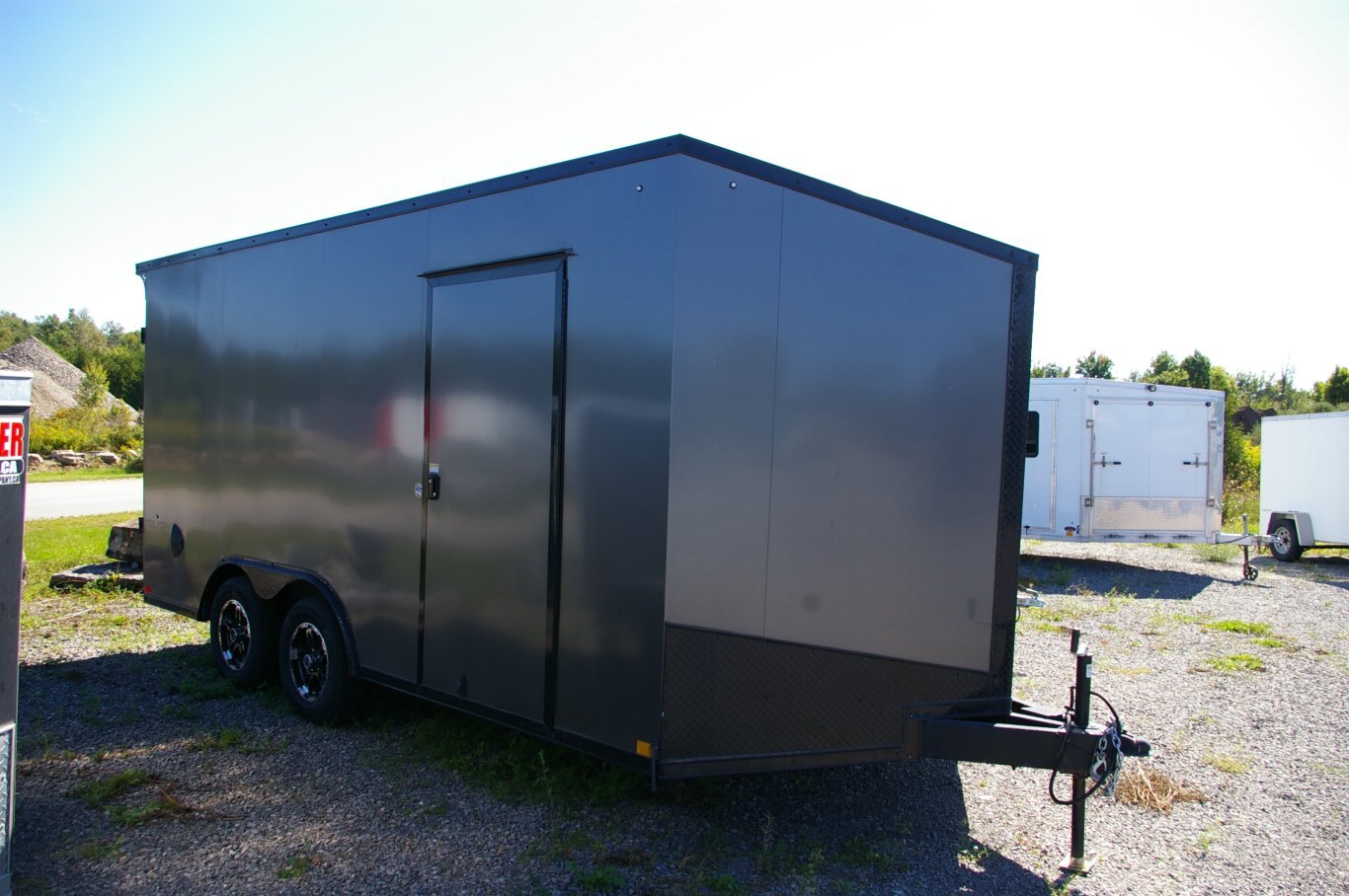 2022 USED 8.5X16 CARGO TRAILER, TANDEM AXLE, 4, 2 5/16, Cargo Traile, Charcoal Grey, 7000GVWR