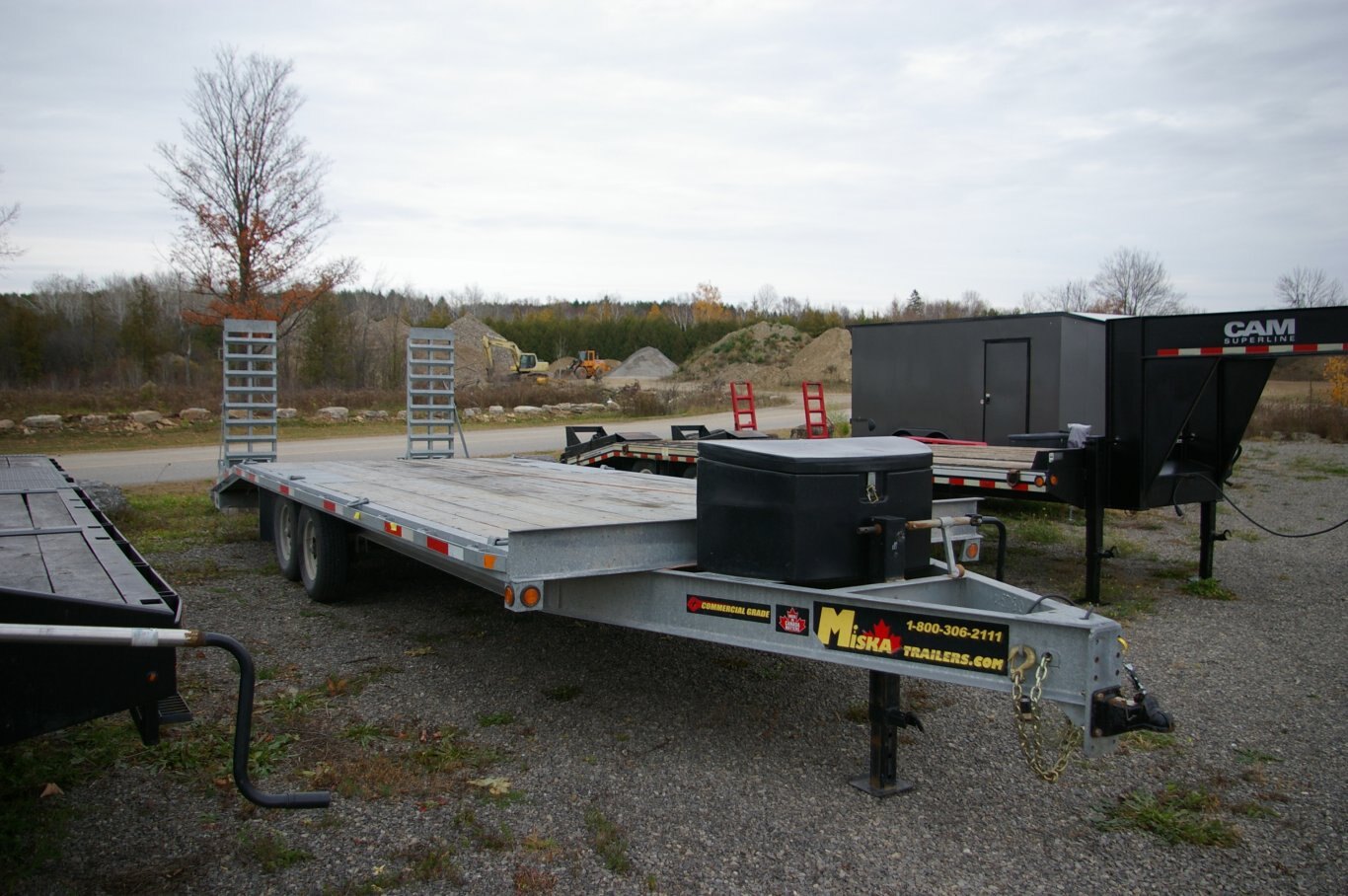 2021 USED 102X25 EQUIPMENT TRAILER, TANDEM AXLE, GALVANIZED, 4, 2 5/16, Deckover, Galvanized, 14000GVWR