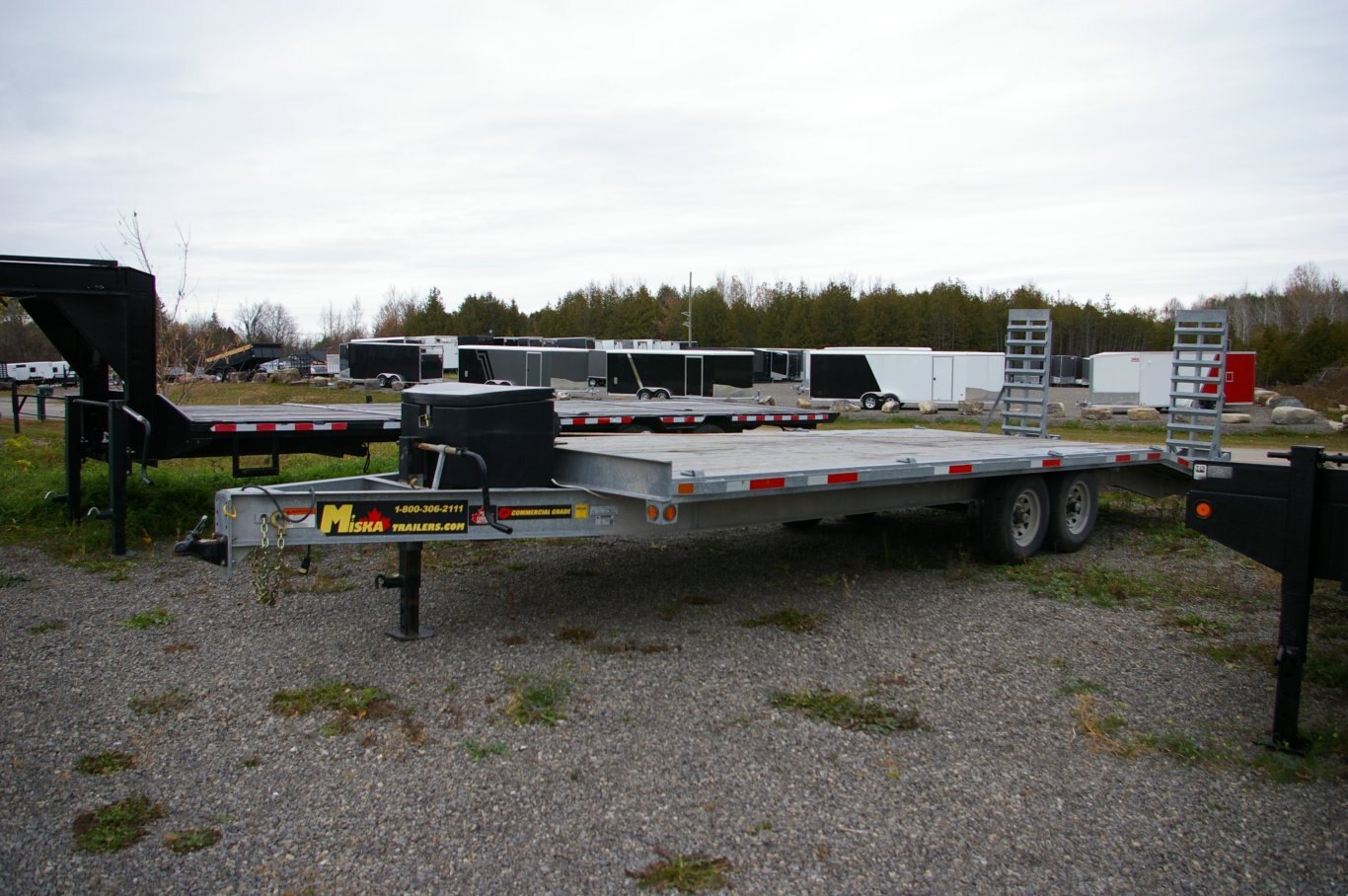 2021 USED 102X25 EQUIPMENT TRAILER, TANDEM AXLE, GALVANIZED, 4, 2 5/16, Deckover, Galvanized, 14000GVWR