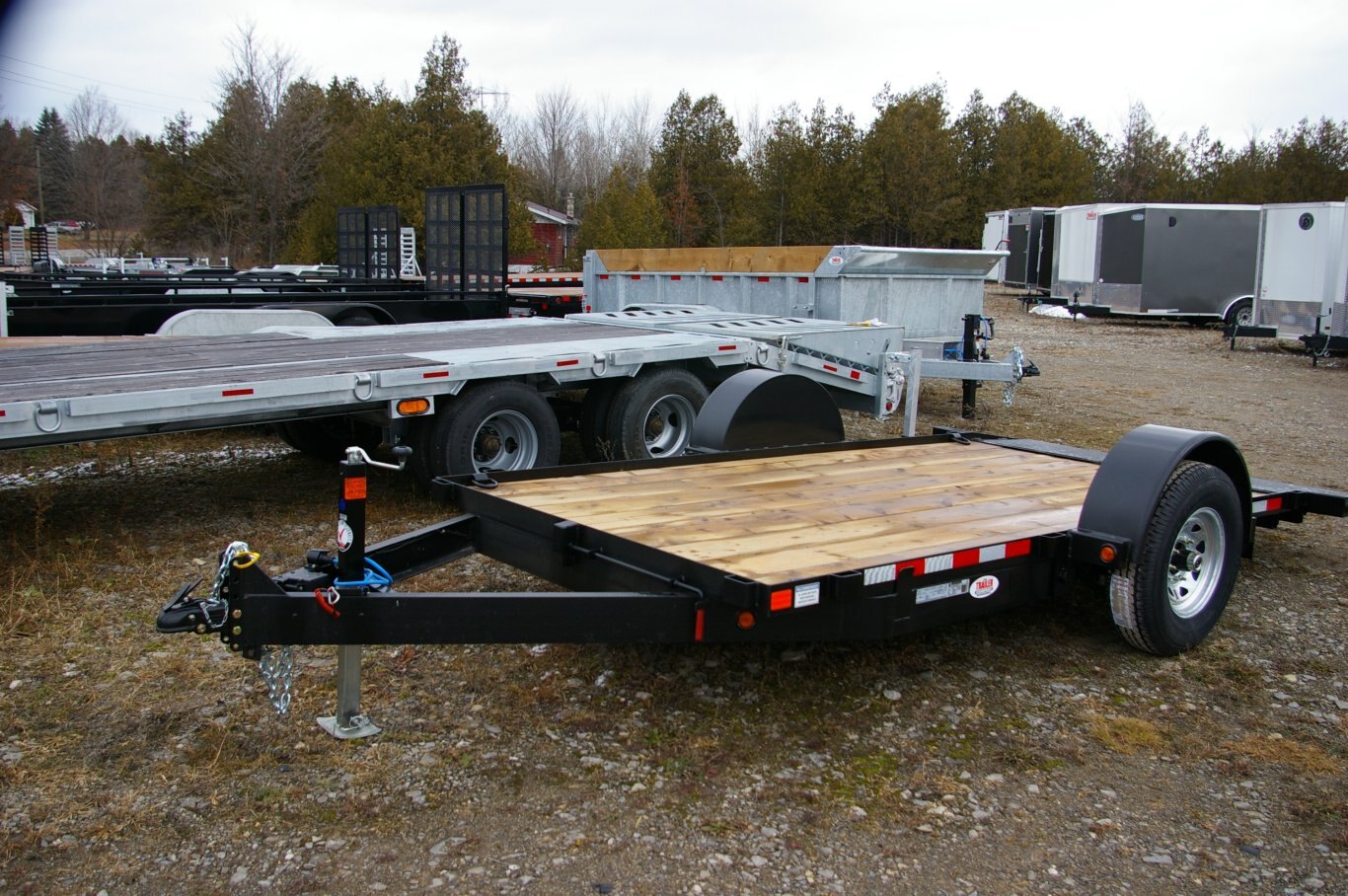 2025 6X12 EQUIPMENT TRAILER, SINGLE AXLE, MANUAL TILT, STEEL, BLACK, 7000GVWR