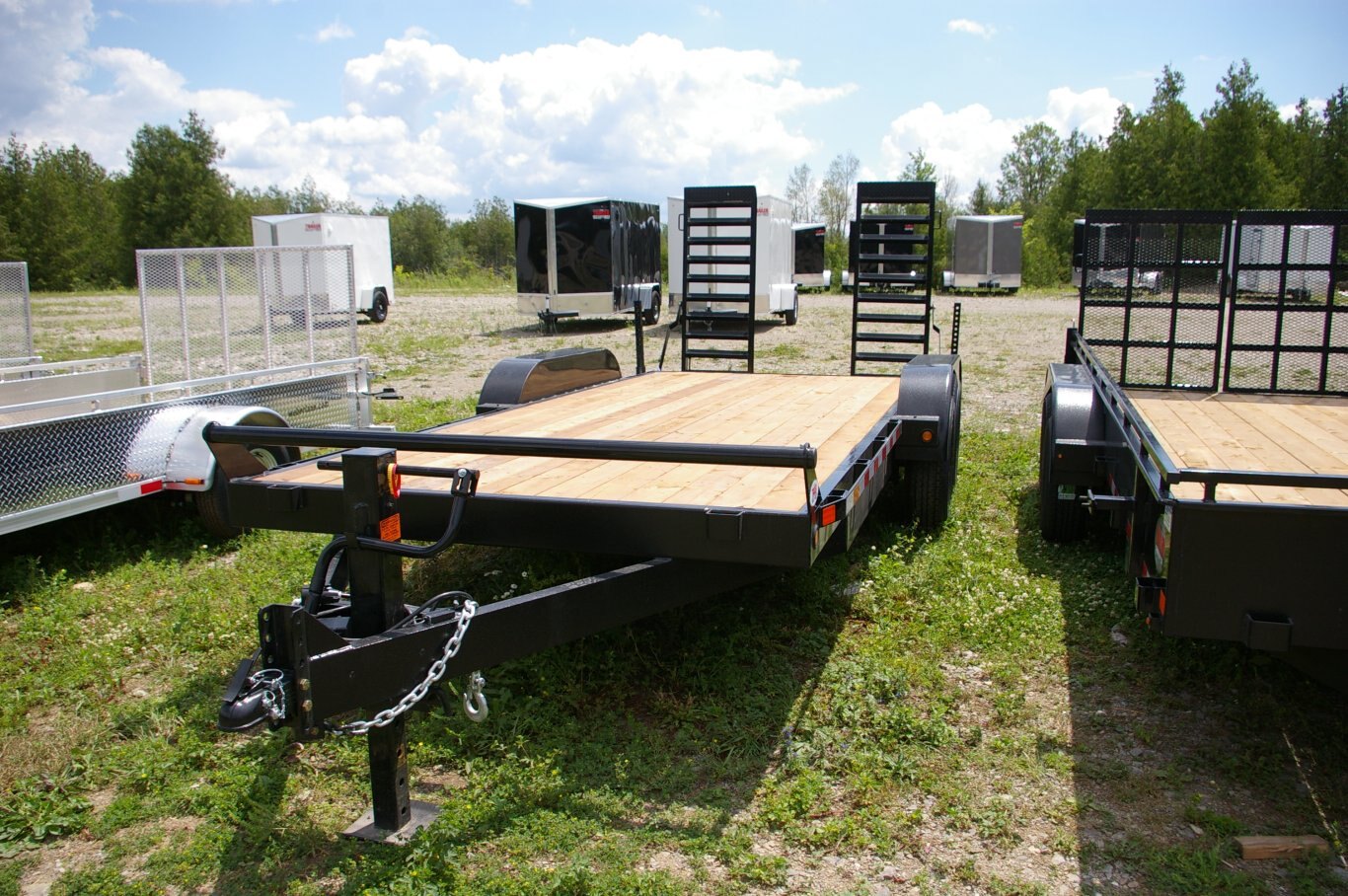 2025 7X18 EQUIPMENT TRAILER, TANDEM AXLE, STEEL, BLACK, 15119GVWR 