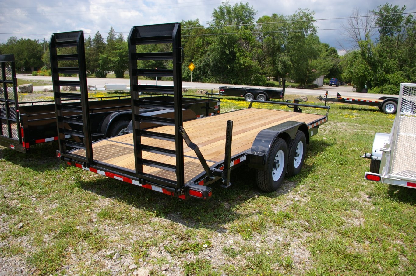 2025 7X18 EQUIPMENT TRAILER, TANDEM AXLE, STEEL, BLACK, 15119GVWR