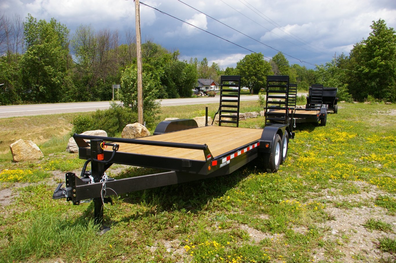 2025 7X18 EQUIPMENT TRAILER, TANDEM AXLE, STEEL, BLACK, 15119GVWR 