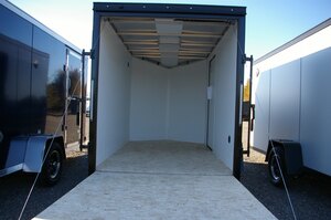 2026 6X12 CARGO TRAILER, SINGLE AXLE, REAR RAMP, ALUMINUM, 84, RAMP, ALUMINUM, MATTE BLACK METALLIC, 2990GVWR 