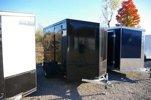 2026 6X12 CARGO TRAILER, SINGLE AXLE, REAR RAMP, ALUMINUM, 84, RAMP, ALUMINUM, MATTE BLACK METALLIC, 2990GVWR 