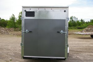 2026 6X12 CARGO TRAILER, SINGLE AXLE, REAR RAMP, 78, REAR RAMP, STEEL, CHARCOAL, 2990GVWR 