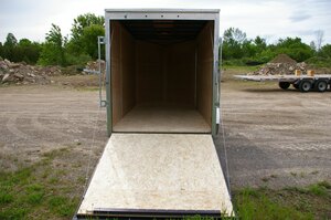 2026 6X12 CARGO TRAILER, SINGLE AXLE, REAR RAMP, 78, REAR RAMP, STEEL, CHARCOAL, 2990GVWR 