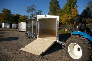 2026 7X21 SNOWMOBILE TRAILER, TANDEM AXLE, REAR RAMP, ALUMINUM, 84, REAR RAMP, ALUMINUM, BLACK/CHARCOAL, 6990GVWR 