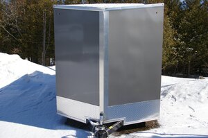 2026 7X14 CARGO TRAILER, TANDEM AXLE, REAR RAMP, 84, REAR RAMP, STEEL, CHARCOAL, 10141GVWR 