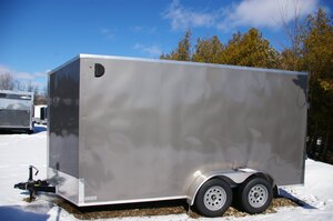 2026 7X14 CARGO TRAILER, TANDEM AXLE, REAR RAMP, 84, REAR RAMP, STEEL, CHARCOAL, 10141GVWR 