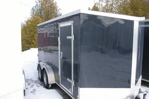 2026 7X14 CARGO TRAILER, TANDEM AXLE, REAR RAMP, 84, REAR RAMP, STEEL, BLACK, 10141GVWR 
