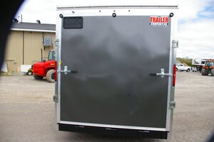 2026 7X16 CARGO TRAILER, TANDEM AXLE, REAR RAMP, 84, REAR RAMP, STEEL, CHARCOAL, 10141GVWR 