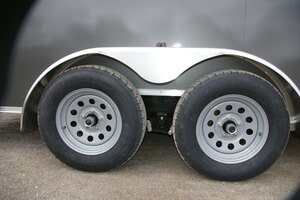 2026 7X16 CARGO TRAILER, TANDEM AXLE, REAR RAMP, 84, REAR RAMP, STEEL, CHARCOAL, 10141GVWR 
