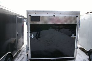 2026 7X16 CARGO TRAILER, TANDEM AXLE, REAR RAMP, 84, REAR RAMP, STEEL, BLACK, 7055GVWR 