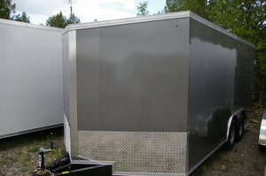 2026 8.5X16 CARGO TRAILER, TANDEM AXLE, REAR RAMP, 84, REAR RAMP, STEEL, BLACK, 10141GVWR 