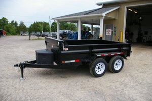 2026 6X10 DUMP TRAILER, TANDEM AXLE, STEEL, BLACK, 7054GVWR 