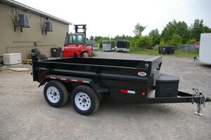 2026 6X10 DUMP TRAILER, TANDEM AXLE, STEEL, BLACK, 7054GVWR 
