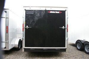 2026 7X16 CARGO TRAILER, TANDEM AXLE, REAR RAMP, 84, REAR RAMP, STEEL, BLACK, 10141GVWR 