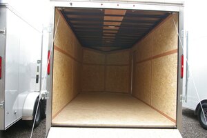 2026 7X16 CARGO TRAILER, TANDEM AXLE, REAR RAMP, 84, REAR RAMP, STEEL, BLACK, 10141GVWR 