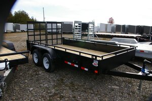 2027 7x14 UTILITY TRAILER, TANDEM AXLE, STEEL, BLACK, 7560GVWR