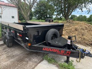 2026 7X14 DUMP TRAILER, TANDEM AXLE, STEEL, BLACK, 15400GVWR 