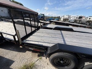 2026 7X16 EQUIPMENT TRAILER, TANDEM AXLE, STEEL, BLACK, 15400GVWR 