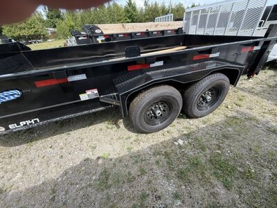 2027 7X14 DUMP TRAILER, TANDEM AXLE, STEEL, BLACK, 15400GVWR