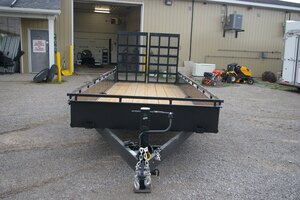 2027 7X18 UTILITY TRAILER, TANDEM AXLE, STEEL, BLACK, 9900GVWR 