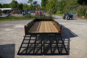 2027 7X18 UTILITY TRAILER, TANDEM AXLE, STEEL, BLACK, 9900GVWR 