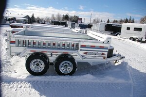 2027 6X10 DUMP TRAILER, TANDEM AXLE, GALVANIZED, GALVANIZED, SILVER, 7055GVWR 