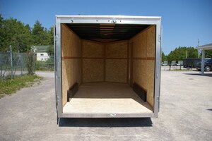 2027 7X14 CARGO TRAILER, TANDEM AXLE, BARN DOOR, 84, BARN DOORS, STEEL, WHITE, 7055GVWR 