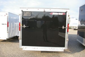 2027 7X15 SNOWMOBILE TRAILER, SINGLE AXLE, 64, REAR RAMP, STEEL, BLACK, 3505GVWR