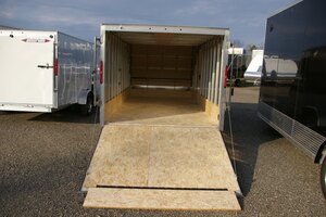 2027 7X15 SNOWMOBILE TRAILER, SINGLE AXLE, 64, REAR RAMP, STEEL, BLACK, 3505GVWR