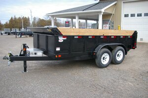 2027 83X14 DUMP TRAILER, TANDEM AXLE, STEEL, BLACK, 15119GVWR 