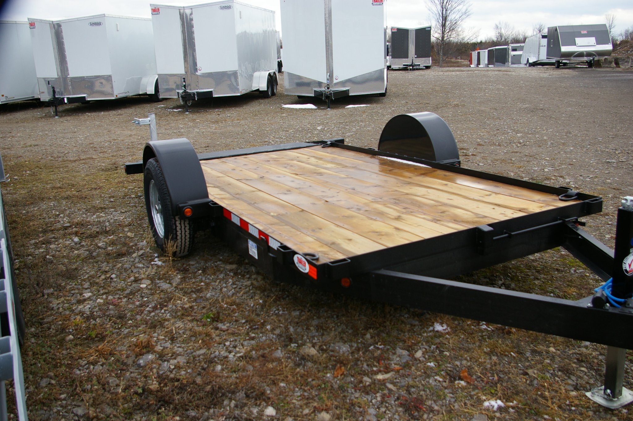 2027 7X14 CARGO TRAILER, TANDEM AXLE, BARN DOOR, 84, BARN DOORS, STEEL, WHITE, 7055GVWR