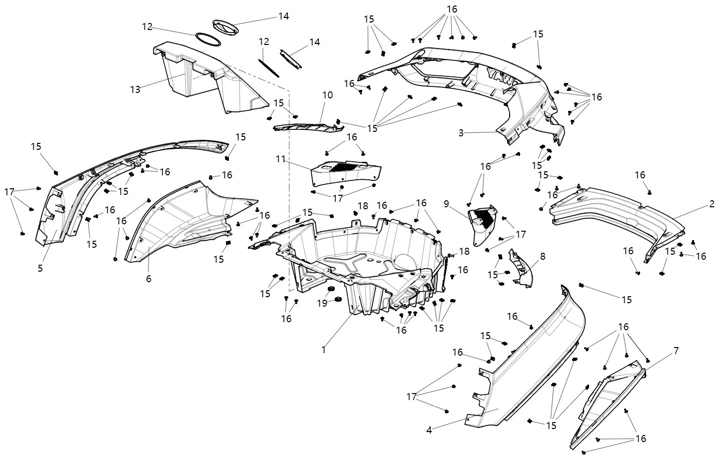 TAIL RUBBER AND PLASTIC PARTS