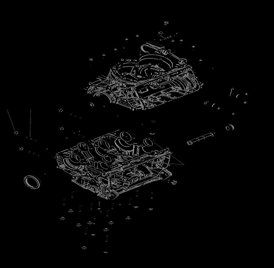 Upper and lower crankcase sub assembly