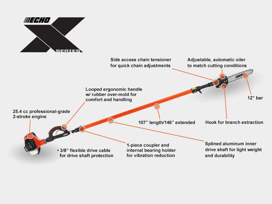 POWER PRUNER 25.4CC TELESCOPIC