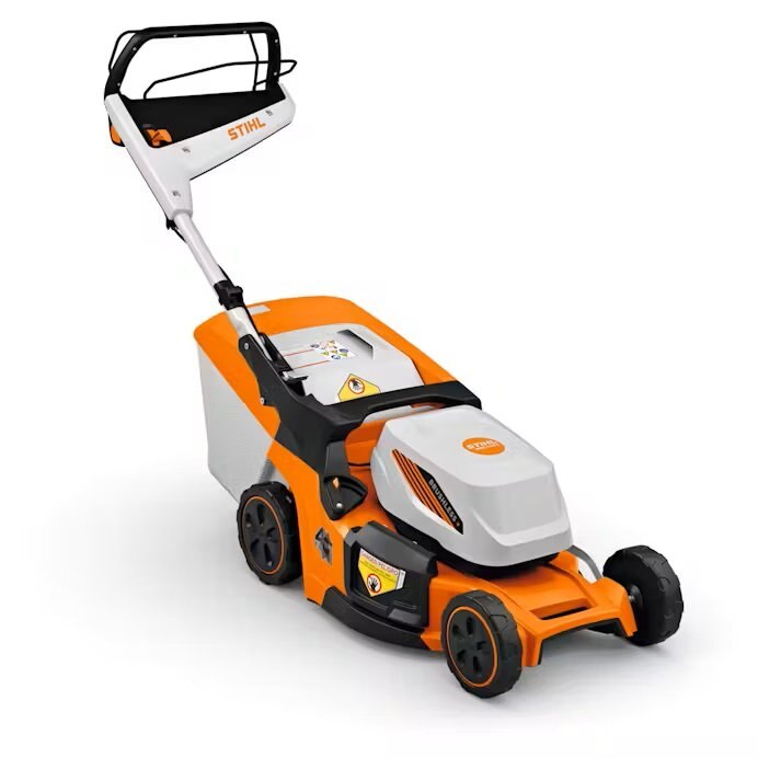STIHL RMA 448 V LITHIUM ION LAWN MOWER SET W/ 19 DECK SELF PROPELLED VARIABLE SPEED AK 30 & AMP AL 101